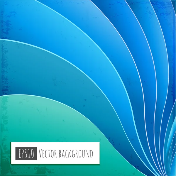 曲線抽象的な青色の背景色 — ストックベクタ