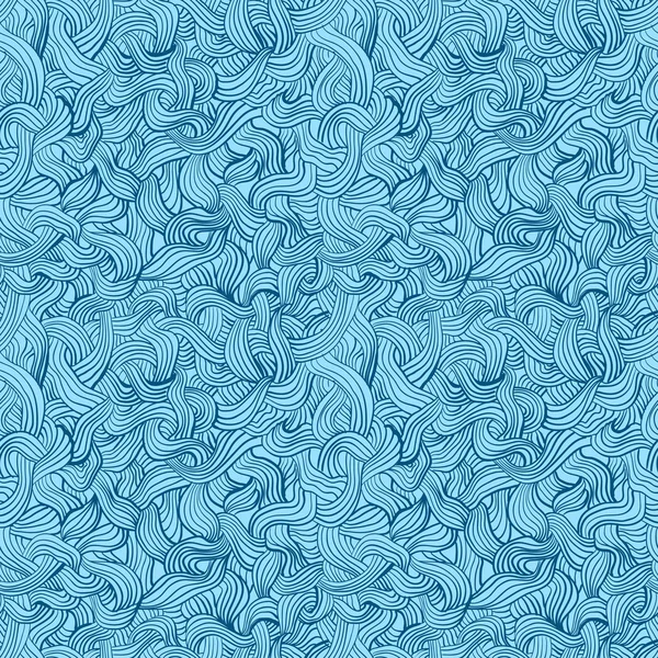 Blå sömlös abstrakt vågor mönster. — Stock vektor
