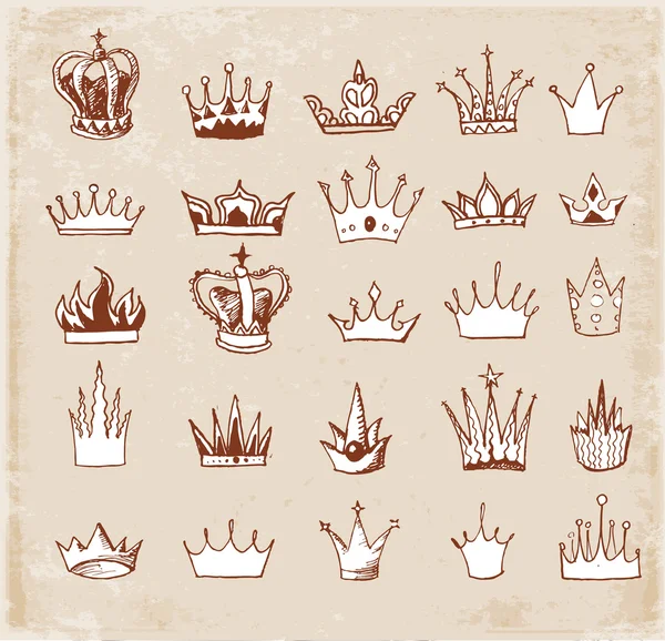 Эскизы короны в винтажном стиле . — стоковый вектор