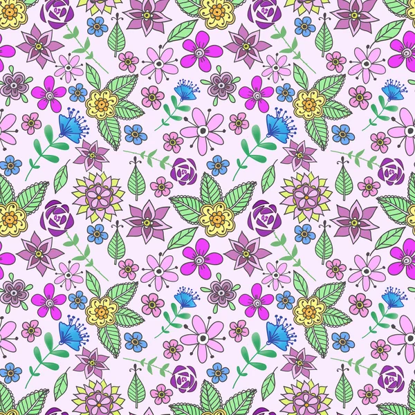 Безшовний квітковий фон. Текстура з яскравими літніми квітами . — стоковий вектор