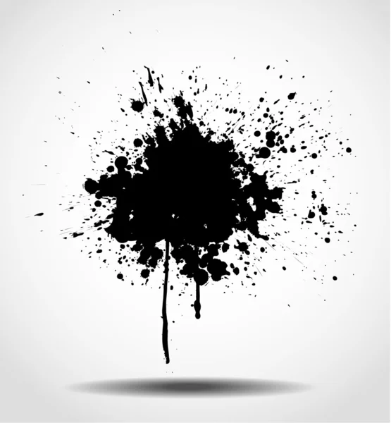 Grunge background with a big black splash — Stock Vector