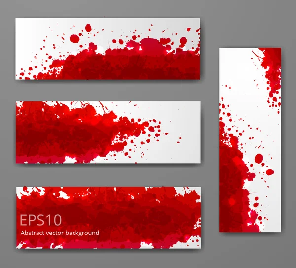 Set of Grunge backgrounds with red splashes. — Stock Vector