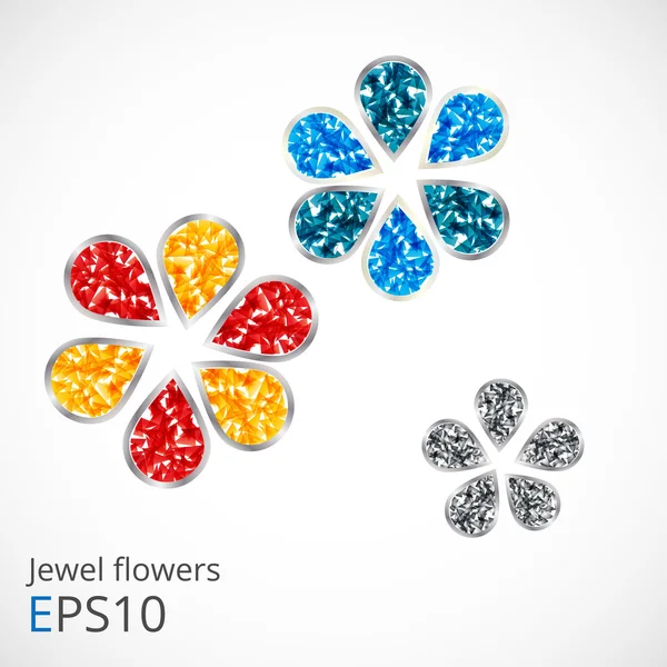 Jewel flowers. — Stock Vector