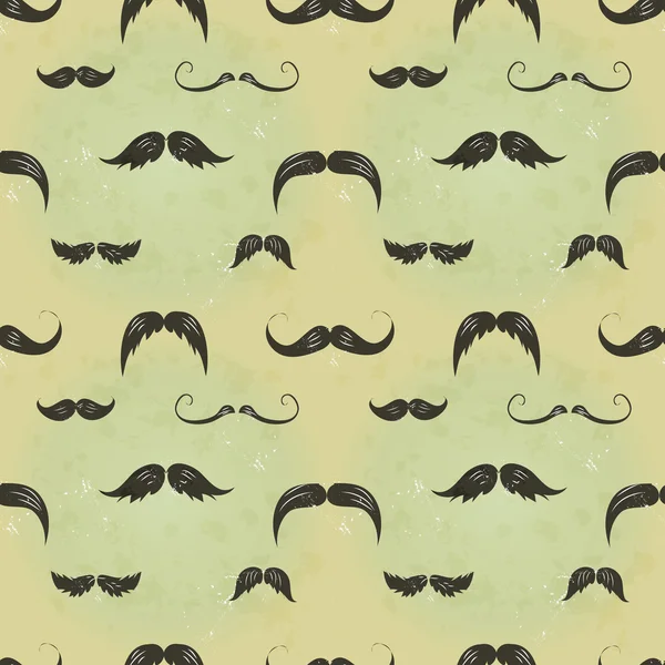 Vintage seamless texture with moustaches. — Stock Vector