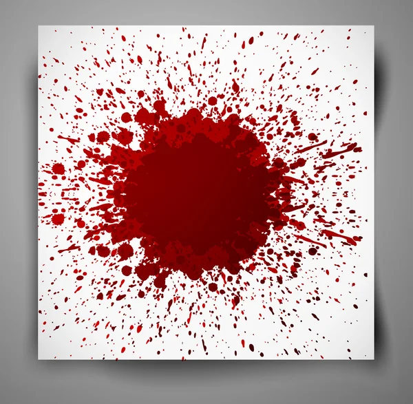 Grunge fond avec une grande éclaboussure rouge . — Image vectorielle