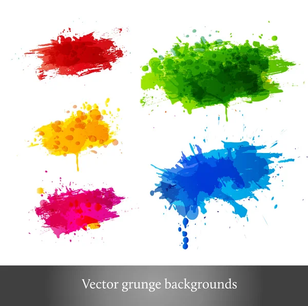 Set of bright grunge splashes. — Stock Vector