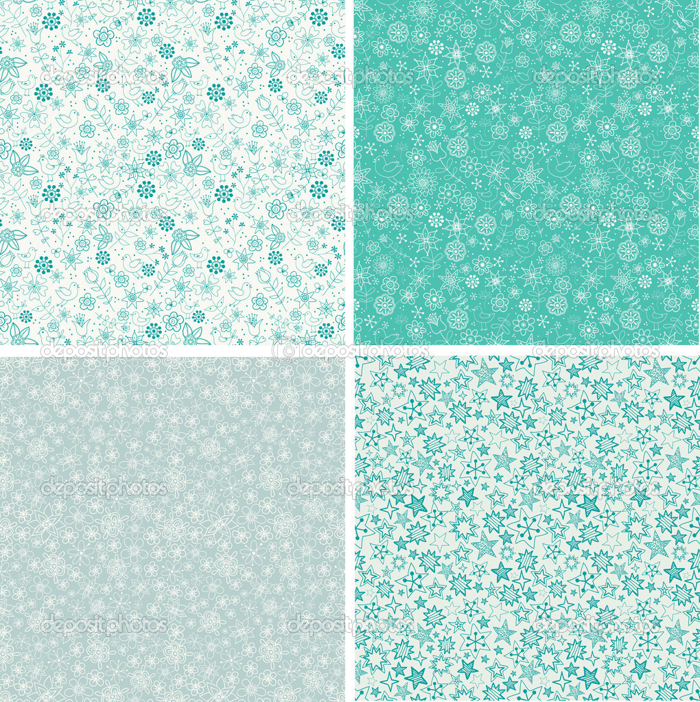 Seamless backgrounds with snowflakes.