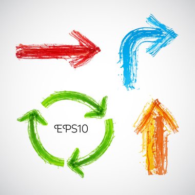 parlak grunge okları tasarımınız için set