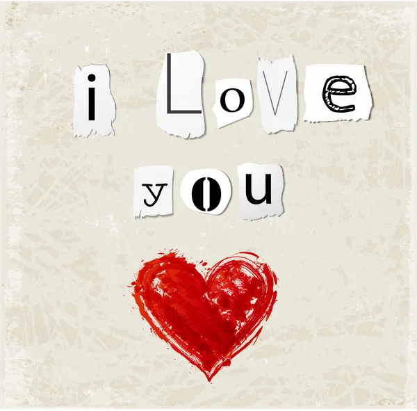 Карточка со словами "Я люблю тебя " — стоковый вектор