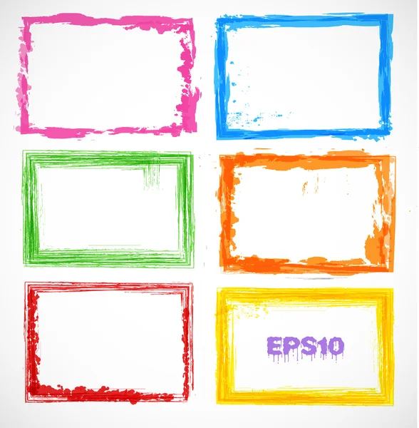 Set of colorful grunge frames — Stock Vector