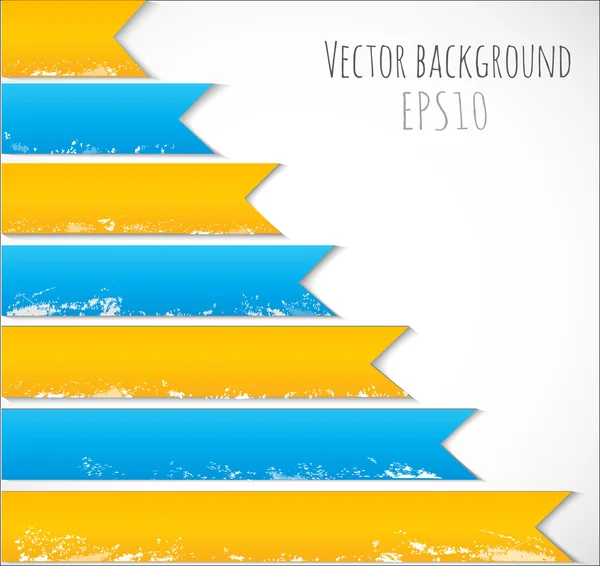 Background with aged blue and yellow ribbons — Stock Vector