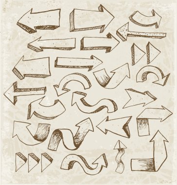 vintage tarzı koleksiyonunda ok kroki.