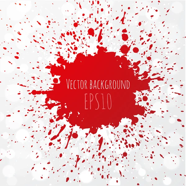 Fundo grunge com respingo vermelho brilhante . — Vetor de Stock