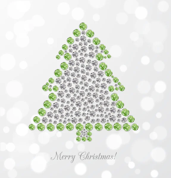 Tarjeta de felicitación con árbol de Navidad — Archivo Imágenes Vectoriales
