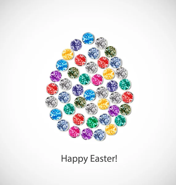 Carte de Pâques. Œuf de Pâques en bijoux . — Image vectorielle