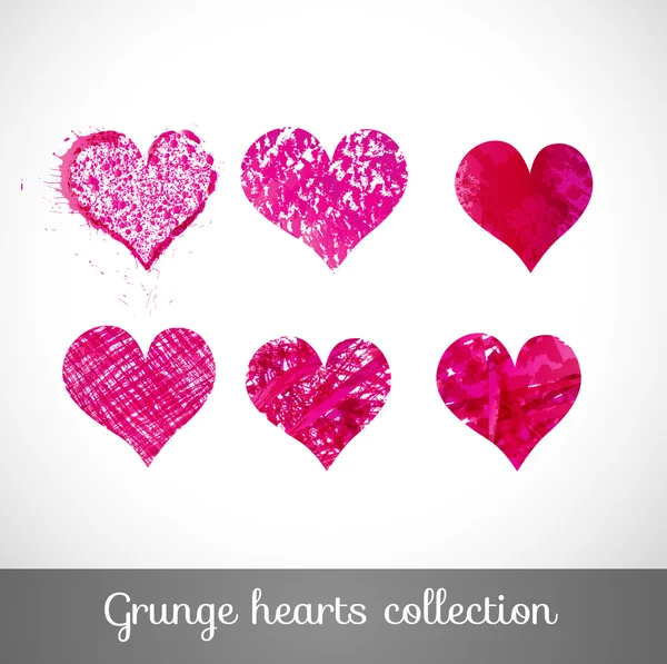 Set of vector sketch hearts — Stock Vector