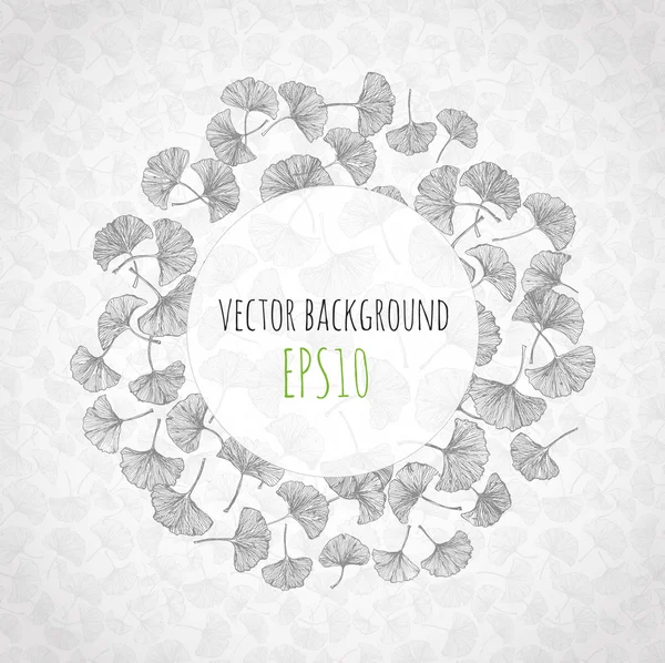Floral background with gingko leaves and place for your text. — Stock Vector