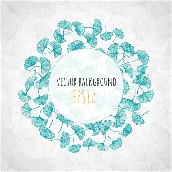 Floral background with gingko leaves and place for your text. — Stock Vector