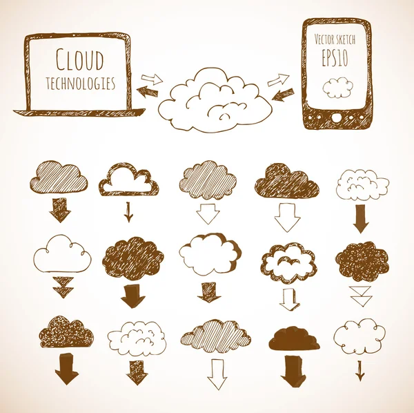 Cloud-Computing-Skizze. — Stockvektor