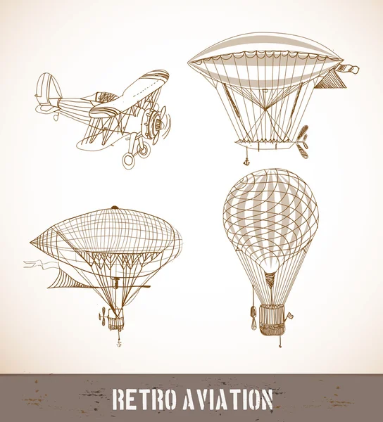 Retro aviation collection — Stock Vector