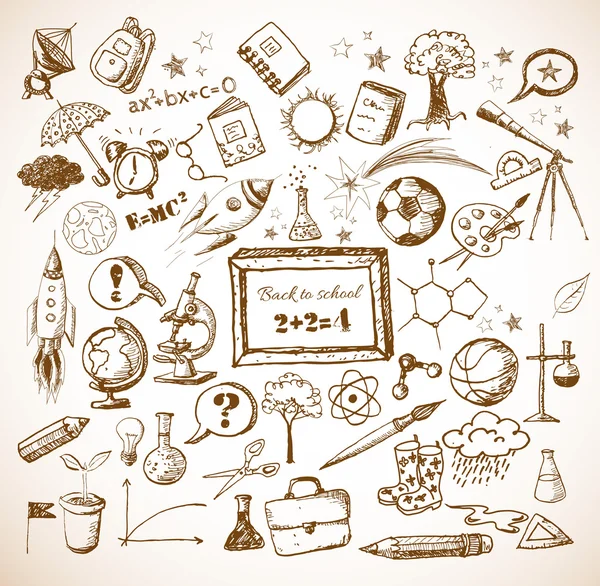 geri okul büyük set doodles
