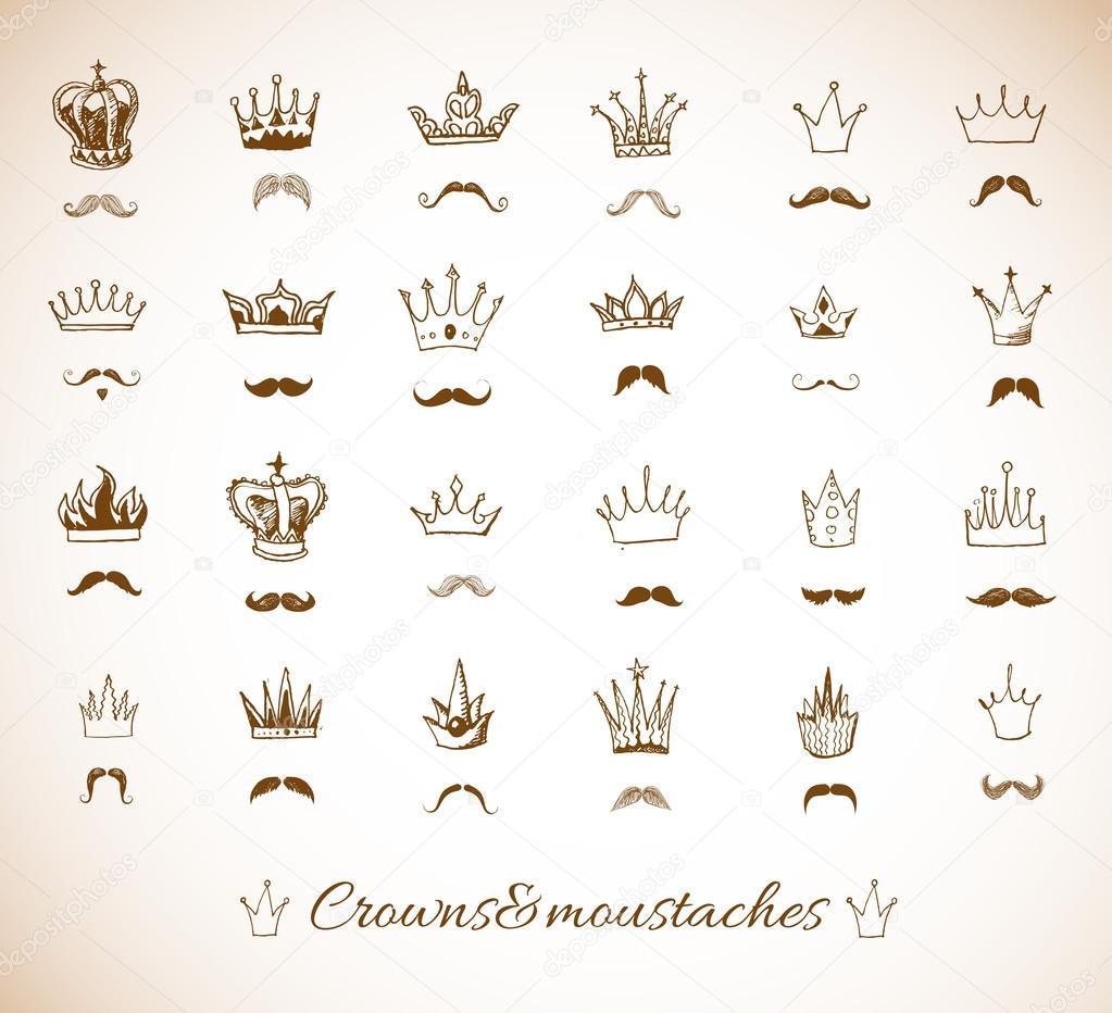Crowns and moustaches