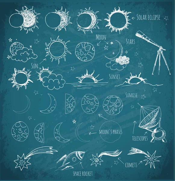 Dizi Astronomi taslakları. — Stok Vektör