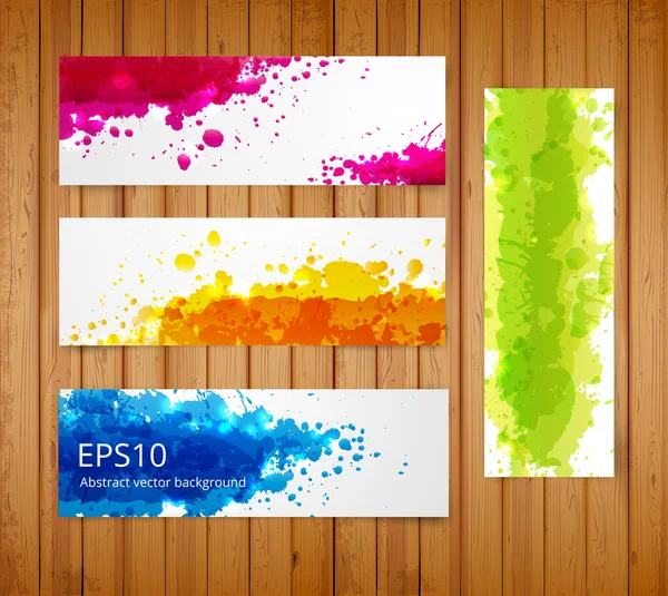 Set of bright abstract paper-cut banners. — Stock Vector