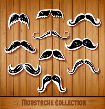 Vintage kağıt kesiği bıyıkları