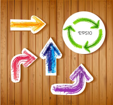 Grunge kağıt kesme okları tasarımınız için.