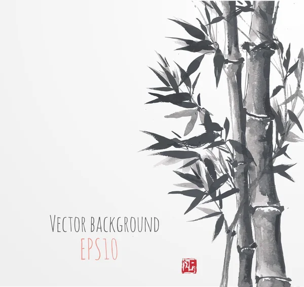 Tarjeta con bambú — Vector de stock