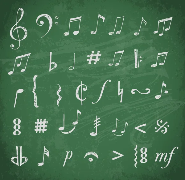 Music notes and signs — Stock Vector