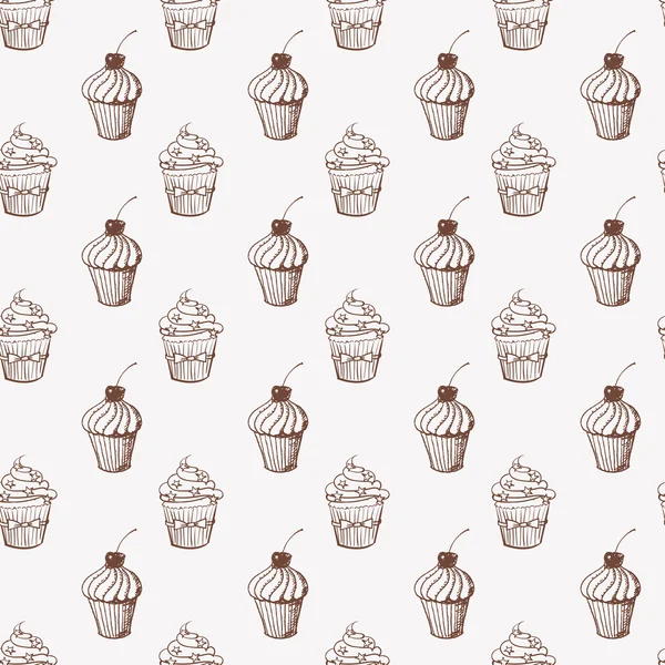 Textura com cupcakes . — Vetor de Stock