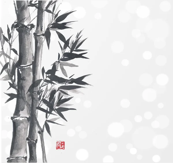Tarjeta con bambú — Archivo Imágenes Vectoriales