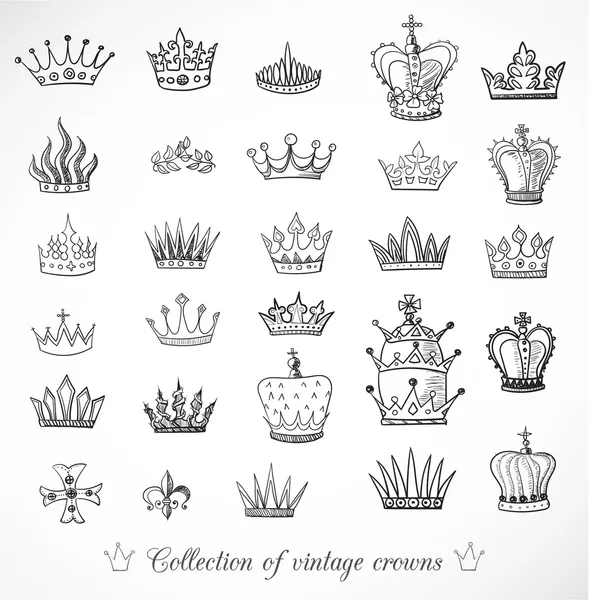 Coleção de coroas — Vetor de Stock