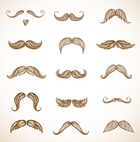 Hand-drawn moustaches