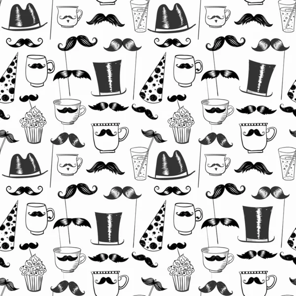 Moustache partie fond sans couture — Image vectorielle