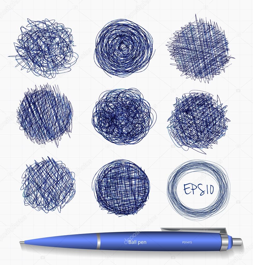 Circle doodle borders with pen.
