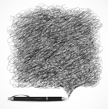 kalem ve büyük doodle scrible arka plan