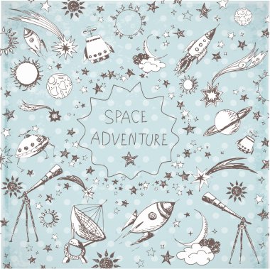 yarım yamalak uzay nesneleri ile kompozisyon