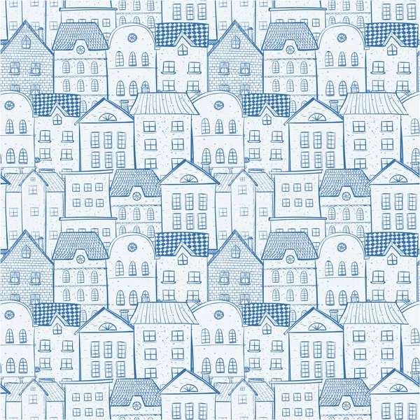 Antecedentes con ciudad y casas — Vector de stock