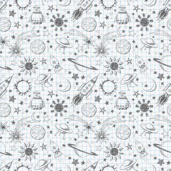 Seamless space pattern — Stock Vector