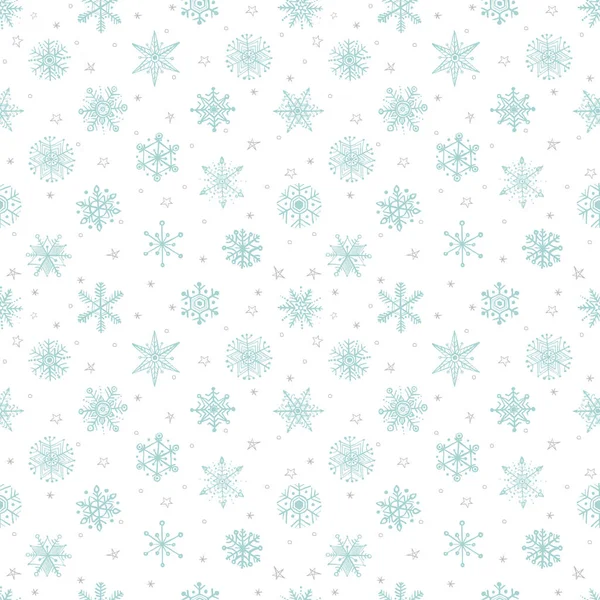 Nahtloses Muster Mit Gekritzelten Schneeflocken Kann Für Tapeten Musterfüllungen Textilien — Stockvektor