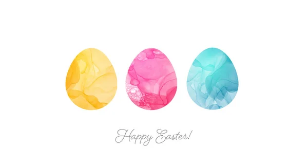 复活节贺卡 简约简约风格 粉色和蓝色蛋 背景为白色 图案抽象 — 图库矢量图片