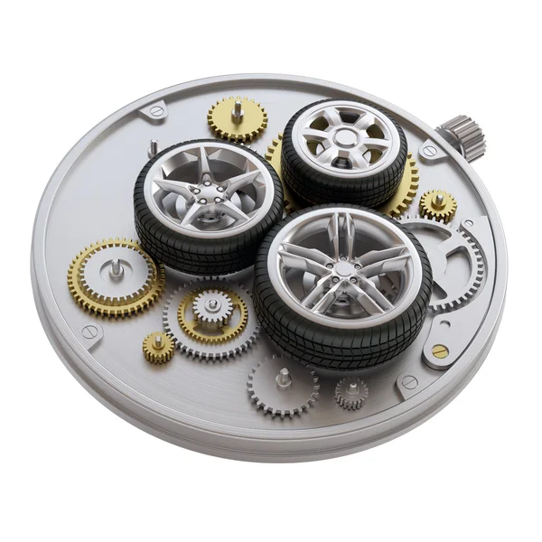 Araba tekerlekli Clockwork