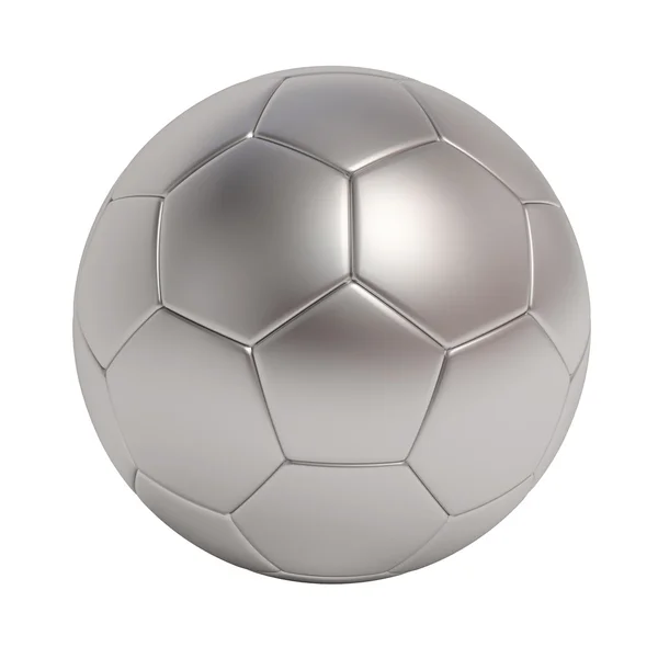 Beyaz arka plan üzerinde izole gümüş futbol topu
