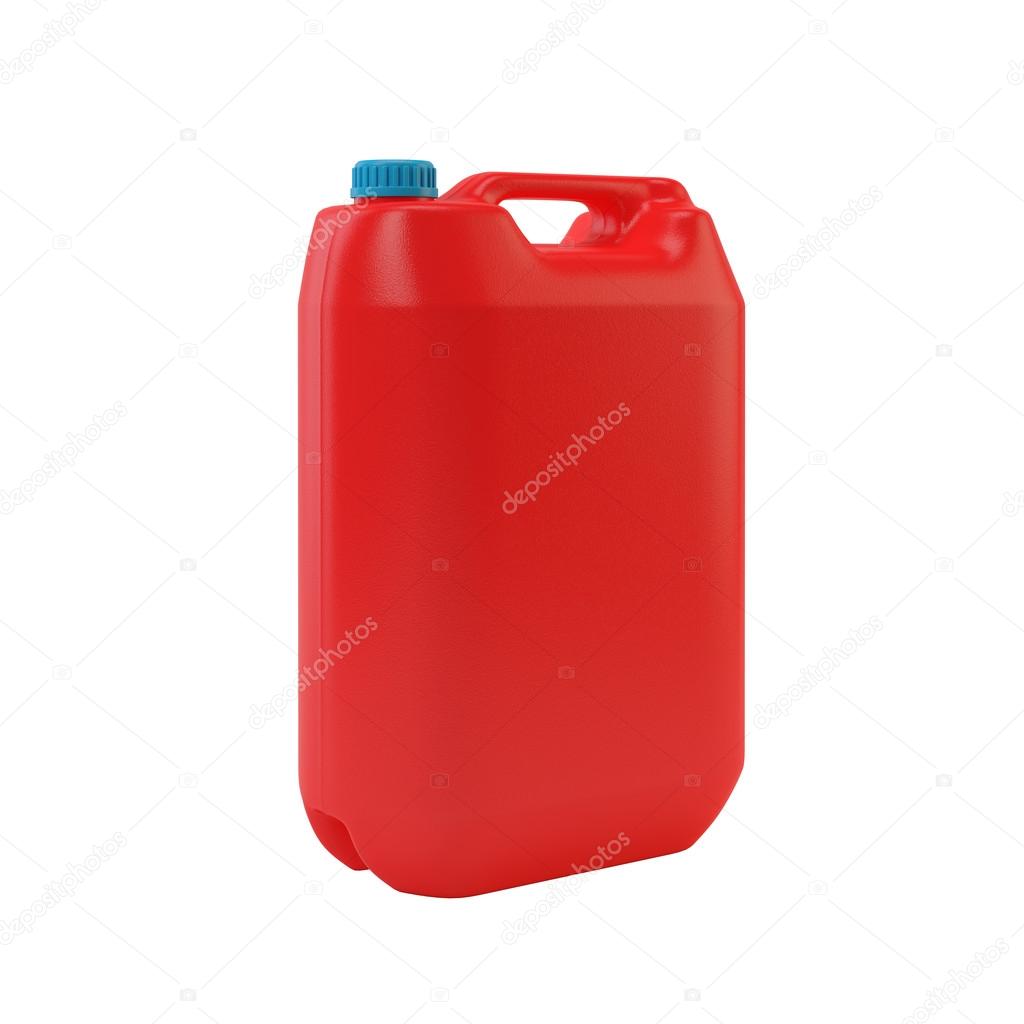 Red jerrycan isolated on white