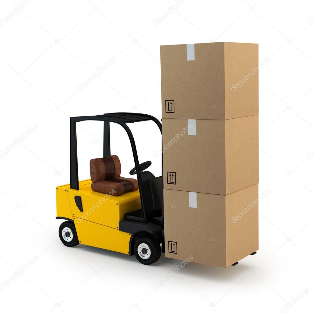 Forklift truck with cargo