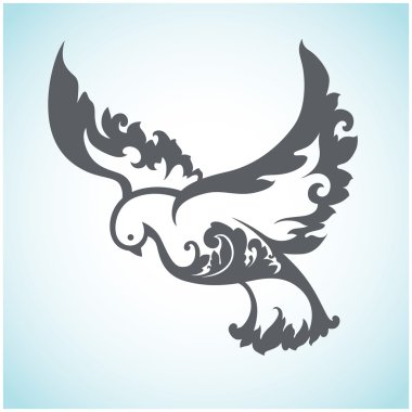 Decorative bird icon clipart