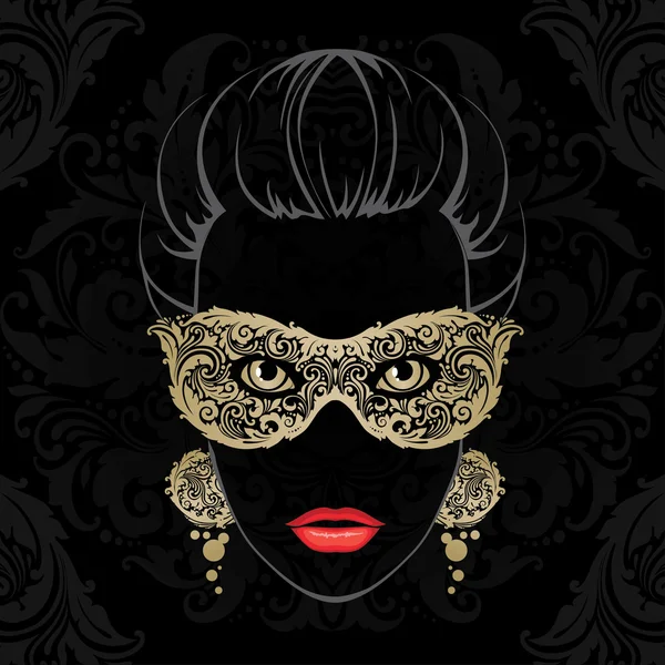 Woman in carnival mask — Stock Vector